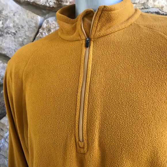 Cabela's 1/2 Zip Mustard Yellow Fleece Pullover Jacket Men's Size L Large - Picture 4 of 6